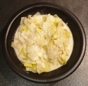 Fondue de poireaux et dendives au vin blanc et parmesan 10