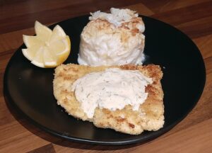 Gratin de chou-fleur avec escalopes à la milanaise