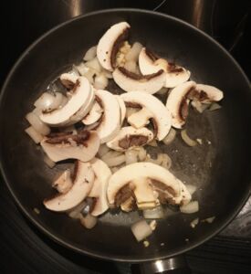 Riz à la crème de soja, aux champignons et au curry