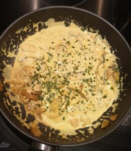 Riz à la crème de soja, aux champignons et au curry