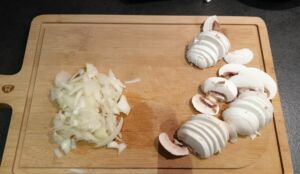 Penne roquefort crème champignons