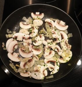 Penne roquefort crème champignons