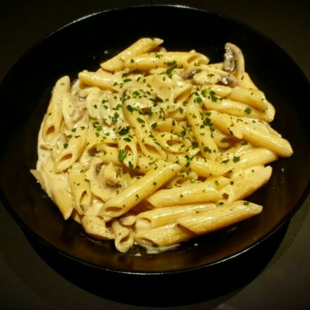 Penne roquefort crème champignons