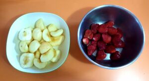 Crumble pommes fraises