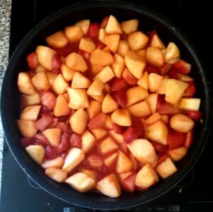 Crumble pommes fraises