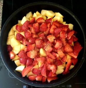 Crumble pommes fraises