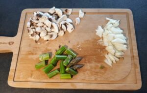 Risotto de coquillettes aux asperges vertes et aux champignons