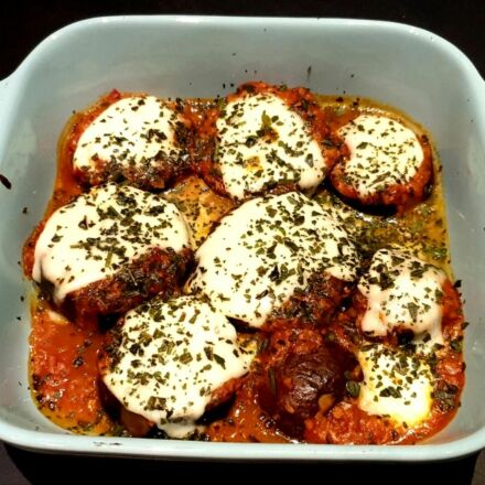 Aubergines au four gratinées