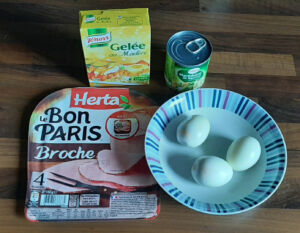 Œuf en gelée jambon et macédoine