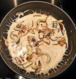 Riz à la courgette et aux champignons