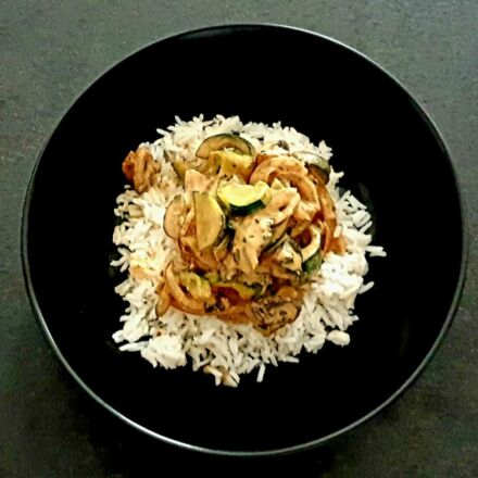 Riz à la courgette et aux champignons