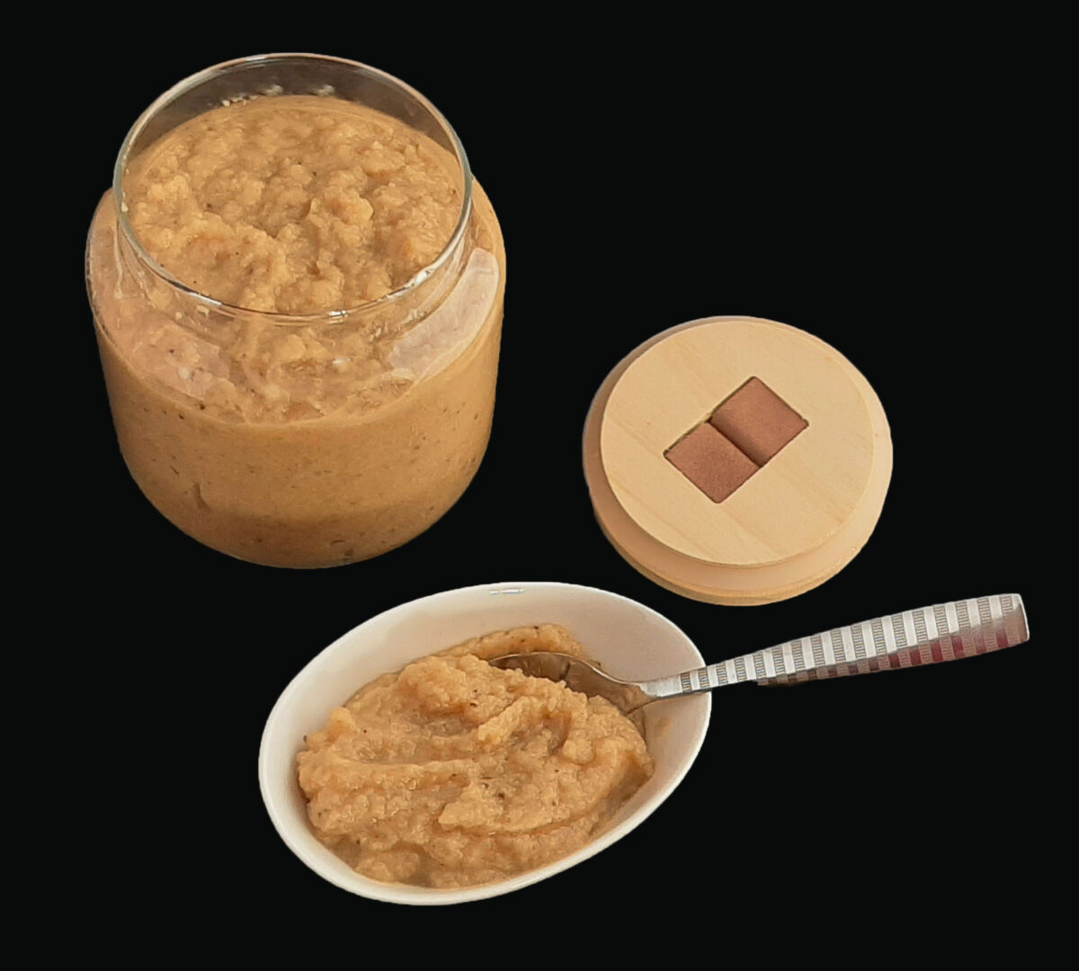 Banane rose et pomme. Une recette de compote délicieuse et originale.