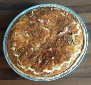 Quiche courgettes chèvre lardons