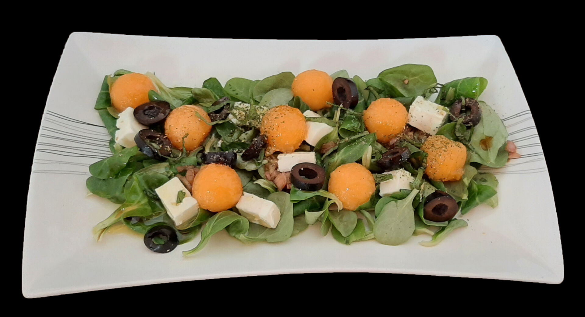 Combien De Salade Verte Pour 60 Personnes Salade de melon feta. Recette d'entrée froide sucrée et colorée