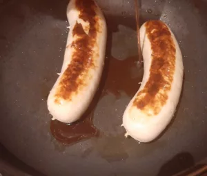 Boudin blanc à la poêle