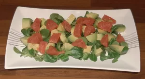 Salade crevettes avocat pamplemousse