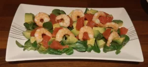 Salade crevettes avocat pamplemousse