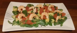 Salade crevettes avocat pamplemousse