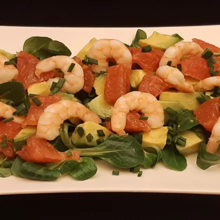 salade avocat crevettes pamplemousse