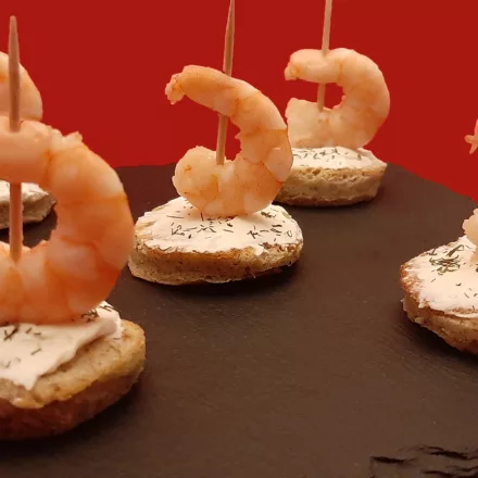 Blinis aux crevettes