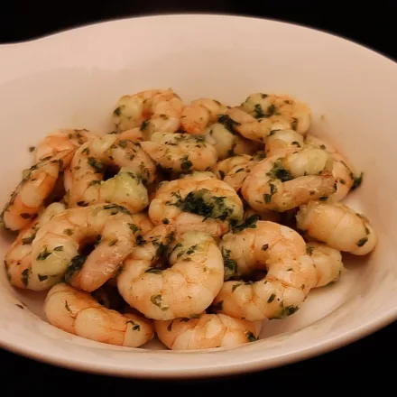 Crevettes sautées au beurre d'escargot