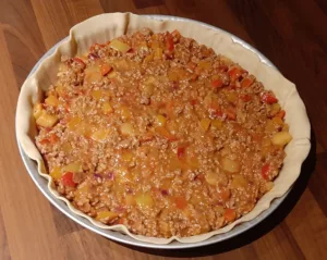 Tourte viande hachée et légumes