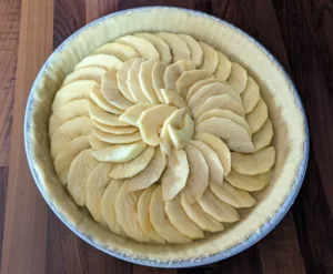 Tarte aux pommes compote rhubarbe