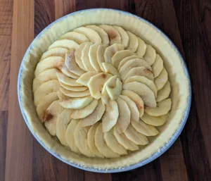 Tarte aux pommes compote rhubarbe