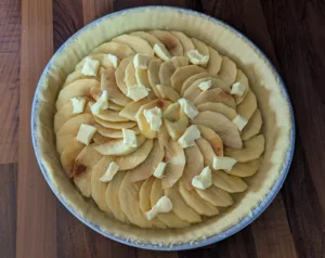 Tarte aux pommes compote rhubarbe