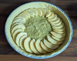 Tarte aux pommes compote rhubarbe