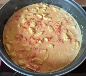 Poulet curry lait de coco